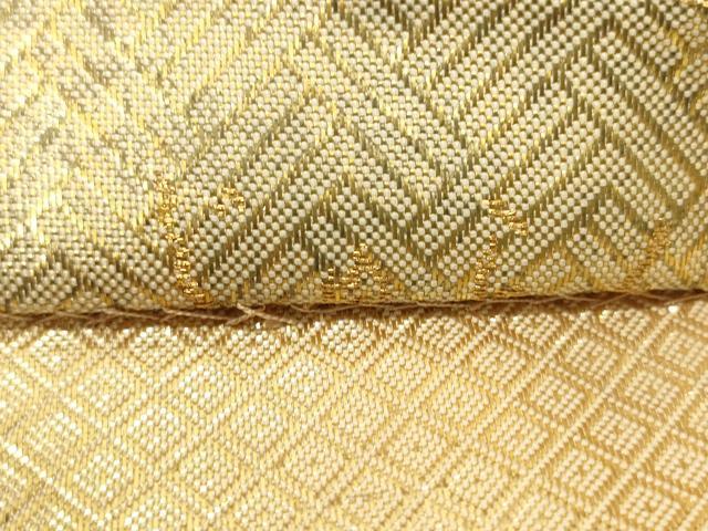 平和屋着物◎佐賀錦 六通柄袋帯 屏風草花文 金糸 正絹 逸品 CAAS7647ua