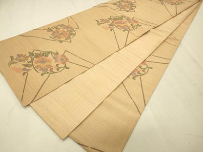 平和屋着物◎六通柄袋帯 更紗花文 正絹 逸品 CAAS7631ua