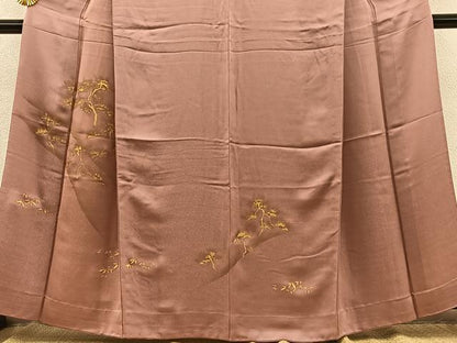 平和屋着物▽訪問着 単衣 浜松文 竹屋町刺繍 金彩 正絹 逸品 BAAT1105hv