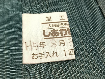 平和屋着物▽上質な紬 単衣 絣間道 正絹 逸品 BAAT1116hv
