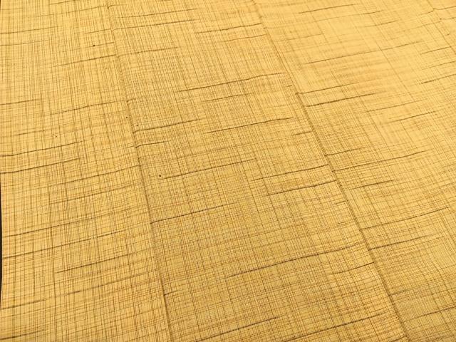 平和屋着物▽上質な紬 単衣 格子柄 正絹 逸品 BAAT1121hv