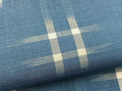 平和屋着物▽上質な紬　単衣　井桁絣　正絹　逸品　BAAT1128hv
