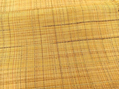 平和屋着物▽上質な紬 単衣 格子柄 正絹 逸品 BAAT1121hv