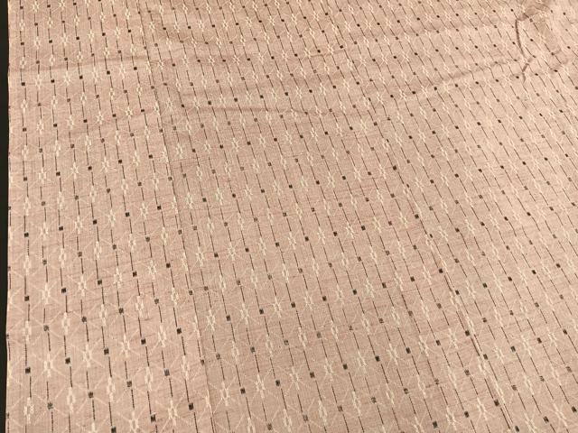 平和屋着物▽上質な紬 単衣 菱文 正絹 逸品 BAAT1125hv