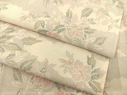平和屋着物▽本塩沢 単衣 雲取り花文 正絹 逸品 未使用 BAAT1139hv