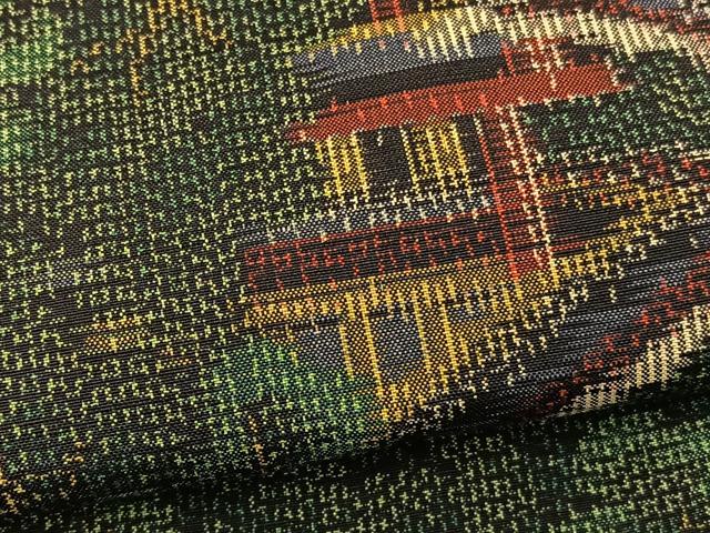 平和屋着物▽上質な紬 単衣 樹林風景文 やまと誂製 正絹 逸品 BAAT1162hv