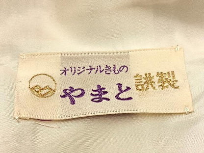平和屋着物▽上質な紬 単衣 樹林風景文 やまと誂製 正絹 逸品 BAAT1162hv