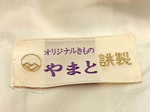 平和屋着物▽上質な紬 単衣 樹林風景文 やまと誂製 正絹 逸品 BAAT1162hv