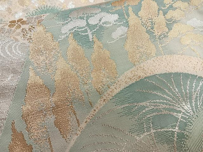 平和屋着物◎西陣 六通柄袋帯 遠山松文 金銀糸 正絹 逸品 BAAT1607xk