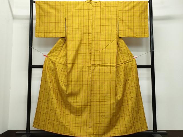 平和屋着物●上質な紬　吉野間道　正絹　逸品　未使用　CAAR8255vf