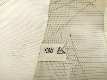 平和屋着物＊夏物　小紋　絽　舞花文　洗える着物　AAAV1487ph