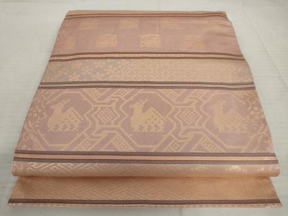 平和屋着物◎全通柄袋帯　名物裂　金糸　正絹　逸品　AAAV2083nf