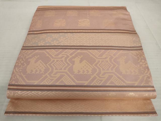 平和屋着物◎全通柄袋帯　名物裂　金糸　正絹　逸品　AAAV2083nf