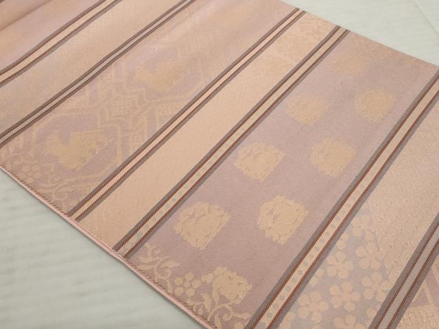 平和屋着物◎全通柄袋帯　名物裂　金糸　正絹　逸品　AAAV2083nf