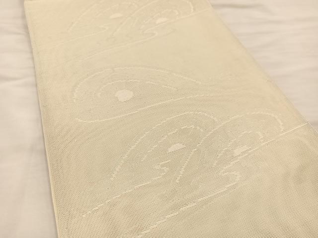 平和屋着物＊夏物　六通柄袋帯　片輪車　銀糸　正絹　逸品　BAAT3008hv