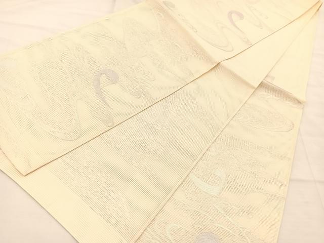 平和屋着物＊夏物 六通柄袋帯 流水芝草文 銀糸 正絹 逸品 BAAT3006hv