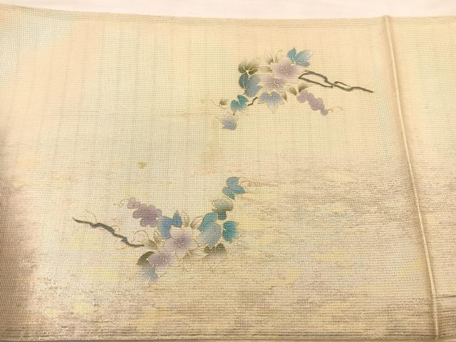 平和屋着物＊夏物　太鼓柄袋帯　雪輪葡萄花文　金彩　正絹　逸品　BAAT3041hv