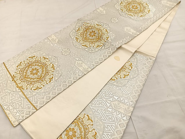平和屋着物◎六通柄袋帯 正倉院花文 金銀糸 正絹 逸品 BAAS4941wb