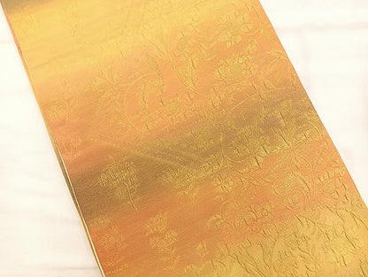 平和屋着物◎全通柄袋帯 ふくれ織 宗浩 更紗花文 金彩 正絹 逸品 BAAS4944wb