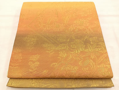平和屋着物◎全通柄袋帯 ふくれ織 宗浩 更紗花文 金彩 正絹 逸品 BAAS4944wb