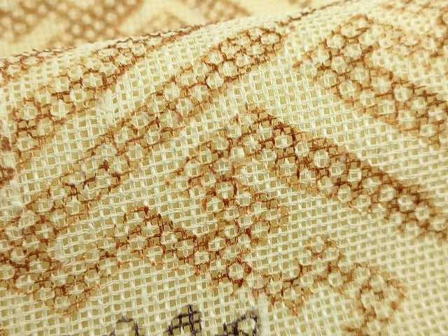 平和屋本店＊極上 夏物 摺型友禅 京都 多ち花 九寸開き名古屋帯 紗綾形花文 逸品 DZAA5714kh5