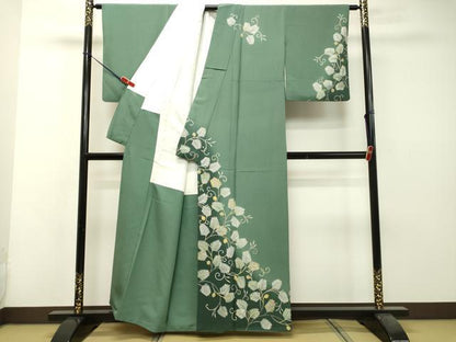 平和屋着物●訪問着　駒刺繍　松葉唐草文　暈し染め　正絹　逸品　DAAS2207tw