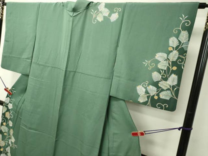 平和屋着物●訪問着　駒刺繍　松葉唐草文　暈し染め　正絹　逸品　DAAS2207tw