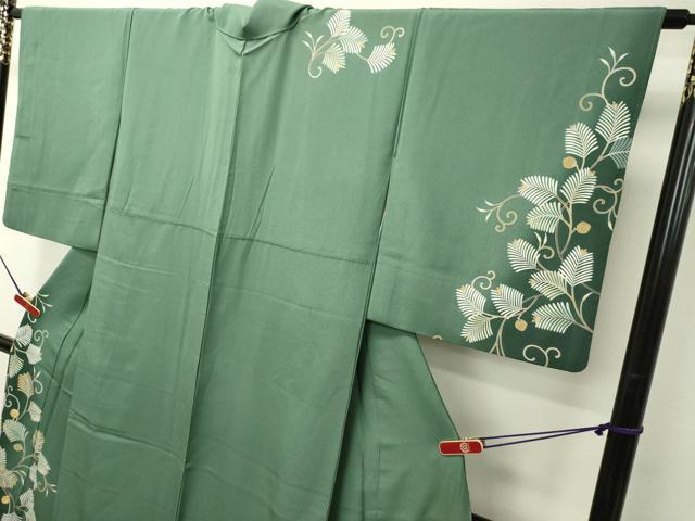 平和屋着物●訪問着　駒刺繍　松葉唐草文　暈し染め　正絹　逸品　DAAS2207tw
