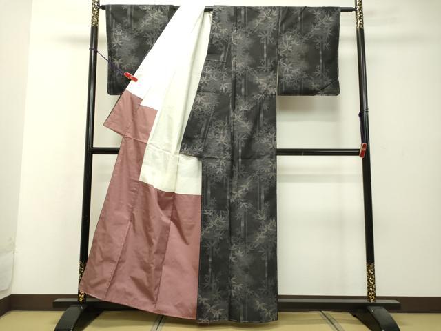 平和屋着物●本場大島紬 7マルキ 笹竹文 正絹 逸品 未使用 DAAS2221tw