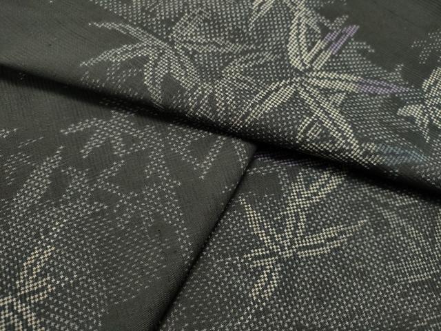 平和屋着物●本場大島紬 7マルキ 笹竹文 正絹 逸品 未使用 DAAS2221tw