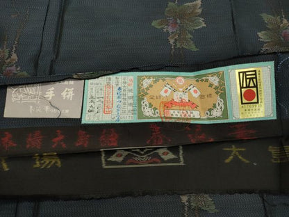 平和屋着物●本場大島紬 草花文 春泥草つむぎ工房謹製 証紙付き 正絹 逸品 DAAS2217tw