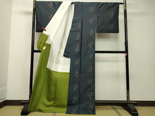 平和屋着物●本場大島紬 草花文 春泥草つむぎ工房謹製 証紙付き 正絹 逸品 DAAS2217tw