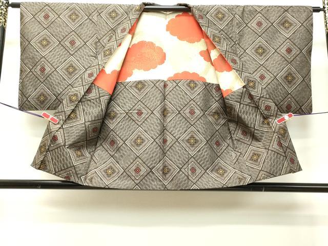 平和屋着物●希少 本場大島紬 龍郷絣 アンサンブル 花菱文 正絹 逸品 DAAS2277tw