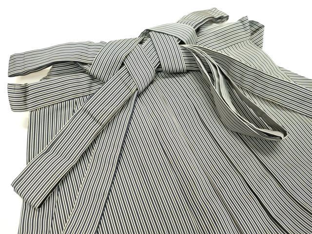 平和屋着物●男性　馬乗袴　縞　金糸　葡萄鼠　正絹　逸品　DAAZ0236ps 平和屋着物○男性 馬乗袴 縞 金糸 葡萄鼠 正絹 逸品 DAAZ0236ps 平和