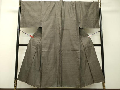 平和屋着物●男性 紬 アンサンブル 100亀甲 総詰め 正絹 逸品 未使用 DAAS2286tw