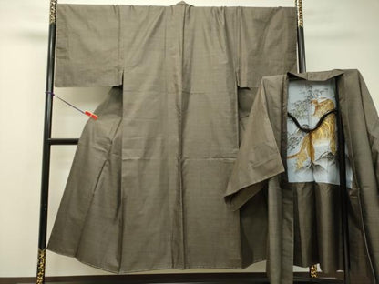 平和屋着物●男性 紬 アンサンブル 100亀甲 総詰め 正絹 逸品 未使用 DAAS2286tw