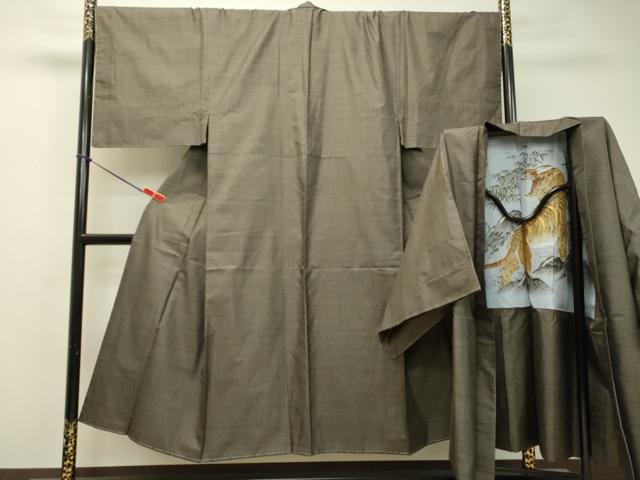 平和屋着物●男性 紬 アンサンブル 100亀甲 総詰め 正絹 逸品 未使用 DAAS2286tw