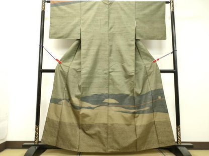 平和屋着物●訪問着 作家物 紬地 抽象文様 正絹 逸品 DAAS2300tw