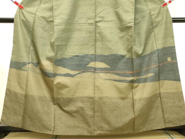 平和屋着物●訪問着 作家物 紬地 抽象文様 正絹 逸品 DAAS2300tw