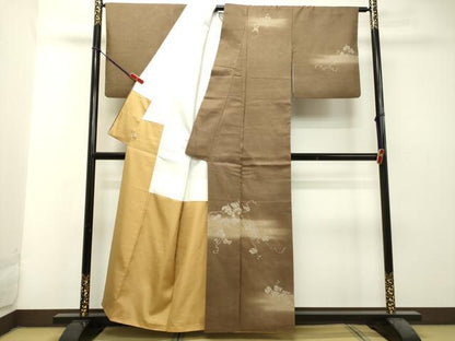 平和屋着物●訪問着　紬地　蔦の葉文　さが美扱い　正絹　逸品　DAAS2303tw
