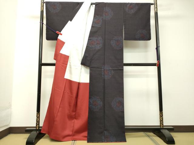 平和屋着物●結城紬 花丸文 正絹 逸品 未使用 DAAS2315tw