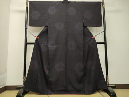 平和屋着物●結城紬 花丸文 正絹 逸品 未使用 DAAS2315tw