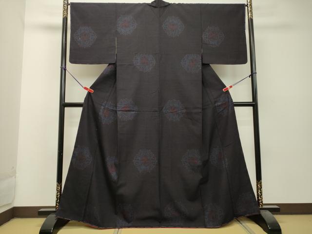 平和屋着物●結城紬 花丸文 正絹 逸品 未使用 DAAS2315tw