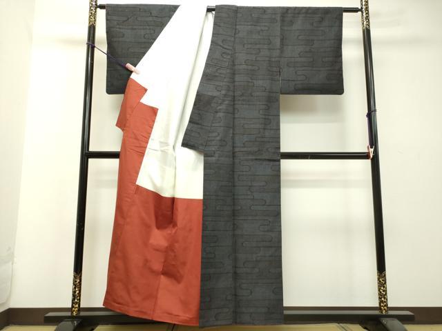 平和屋着物●結城紬 100亀甲 霞文 正絹 逸品 DAAS2322tw