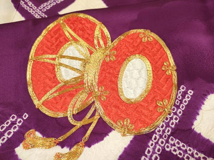 平和屋着物∵女の子 十三参り 子供 駒刺繍 絞り 鼓花文 金彩 逸品 DAAR6300ma
