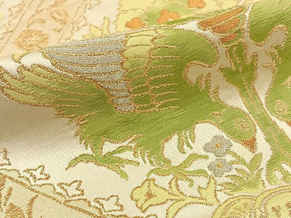 平和屋着物◎六通柄袋帯 双鳥花文 金銀糸 正絹 逸品 BAAT0475yt