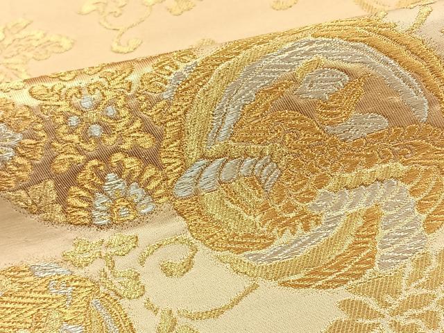 平和屋着物◎六通柄袋帯　花鳥丸文　金銀糸　正絹　逸品　BAAT0482yt