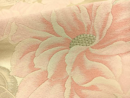 平和屋着物◎六通柄袋帯 唐織 草花文 正絹 逸品 BAAT0506yt