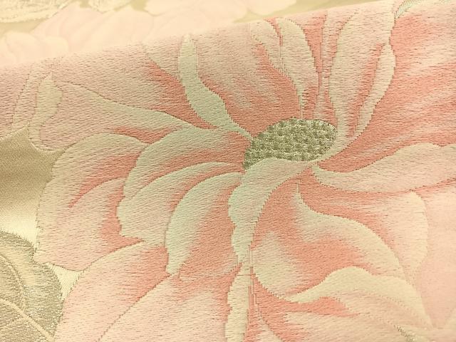 平和屋着物◎六通柄袋帯 唐織 草花文 正絹 逸品 BAAT0506yt