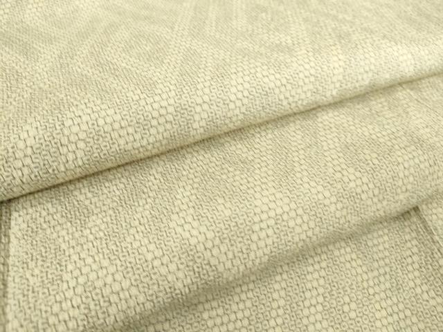 平和屋着物▽白鷹お召　単衣　菱文　110亀甲　正絹　逸品　DAAS0306az